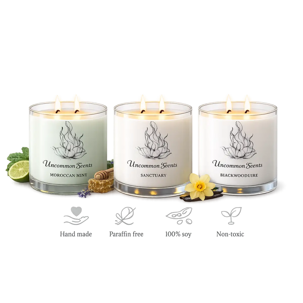 Valentine’s Collection - For Him: Moroccan Mint Blackwood Fire & Sanctuary 9oz Candles - Candle